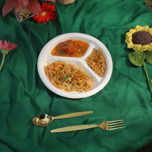 Alternative view of Meraki 9" 3 Compartment Round Plate